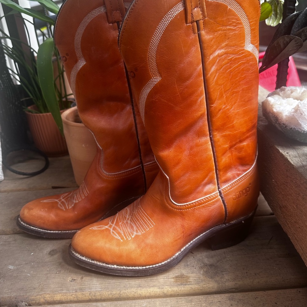 Men's Camel Leather Cowboy Boots- Dingo